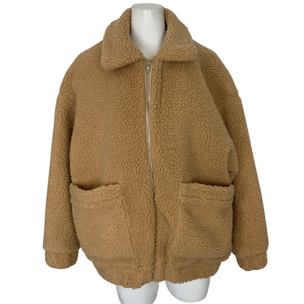 I.AM.GIA Pixie Teddy Coat Sherpa Jacket S Tan Oversize